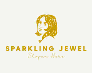 Woman Hair Sparkle logo design