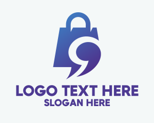 Comma - Shopping Chat App logo design