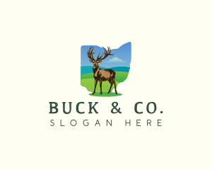 Ohio Stag Deer logo design