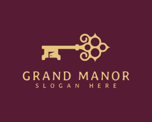 Mansion Real Estate Key logo design