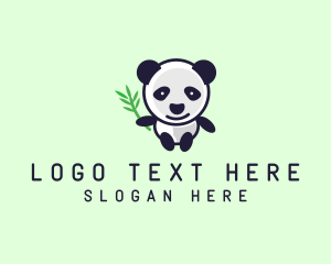 Chinese - Bamboo Panda Bear logo design