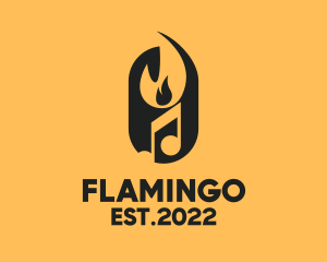 Burning - Flaming Music Studio logo design