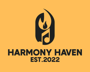 Harmony - Flaming Music Studio logo design