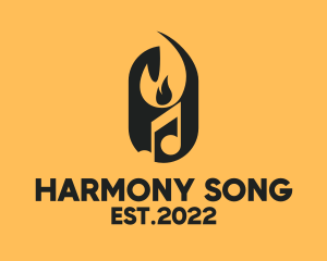 Hymn - Flaming Music Studio logo design