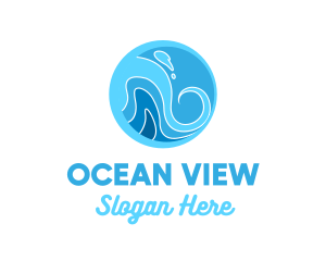 Ocean Wave Beach logo design