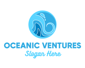 Ocean Wave Beach logo design