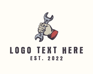 Utility Man - Wrench Repairman Tool logo design