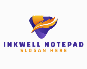 Notepad - Feather Quill Notepad logo design