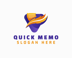 Memo - Feather Quill Notepad logo design