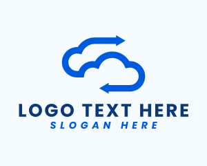 File Sharing - Cloud Tech Arrow logo design