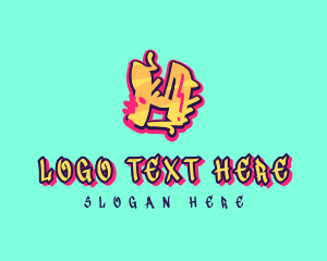 Teenager - Graffiti Art Letter H logo design