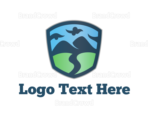 Mountain Landscape Shield Logo