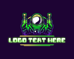 Astronaut Laser Gun logo design