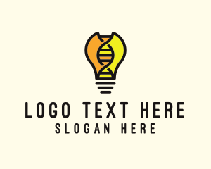 Smart - DNA Genetics Lightbulb logo design