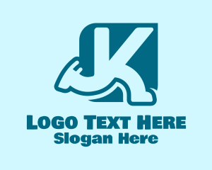 Run - Running Legs Letter K logo design