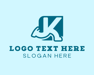Letter K - Running Legs Letter K logo design