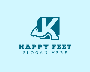 Feet - Running Legs Letter K logo design