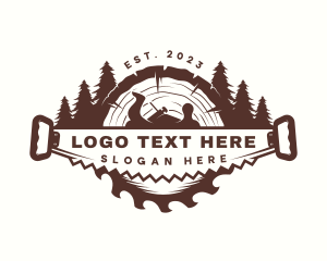 Woodcutting - Woodwork Saw Carpentry logo design