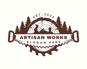 Craftsman - Woodwork Saw Carpentry logo design