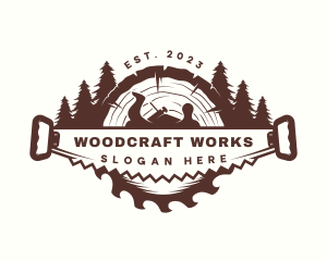Carpentry - Woodwork Saw Carpentry logo design