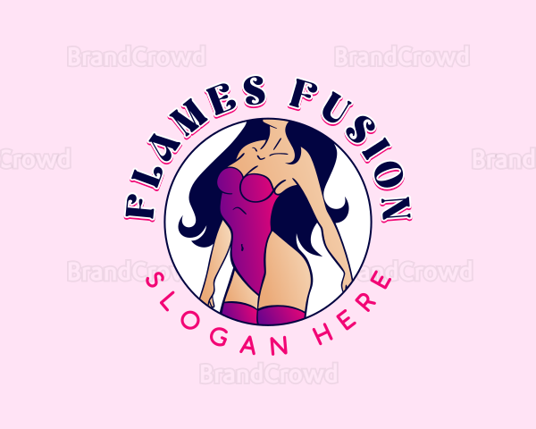 Burlesque Sexy Stripper Logo