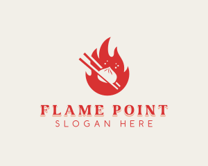 Flaming Dumplings Cuisine logo design