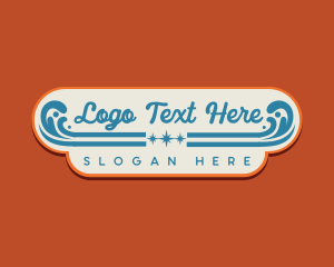 Surf - Retro Surfing Beach logo design