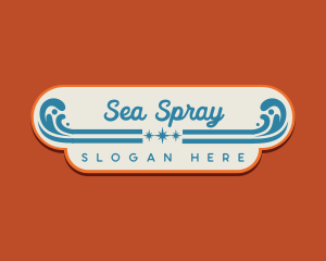 Retro Surfing Beach logo design