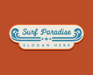 Surf - Retro Surfing Beach logo design