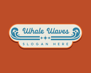 Retro Surfing Beach logo design