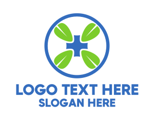 Herb - Leaf Medical Cross logo design