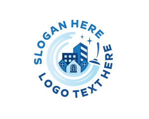 City - Clean Squilgee Housekeeper logo design