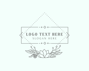 Line - Gardening Flower Frame logo design