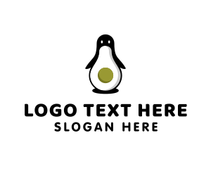 Penguin - Avocado Fruit Penguin logo design