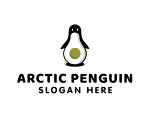 Penguin - Avocado Fruit Penguin logo design