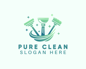 Housekeeping Cleaning Tools logo design