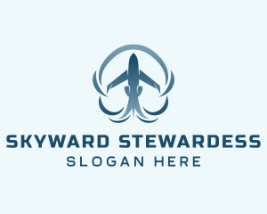 Stewardess - Jet Plane Aircraft logo design