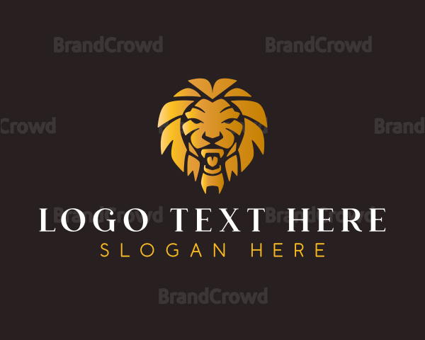 Golden Luxury Lion Logo