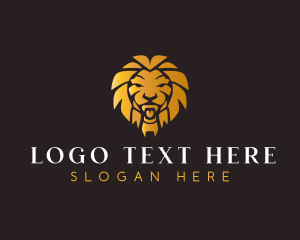 Feline - Golden Luxury Lion logo design