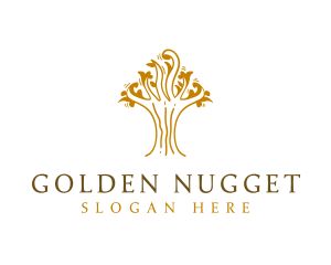 Golden Tree Plant  logo design