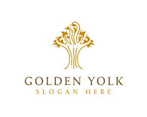 Golden Tree Plant  logo design