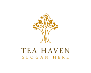 Golden Tree Plant  logo design