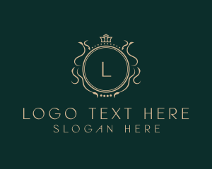 Luxe - Crown Circle Shield logo design