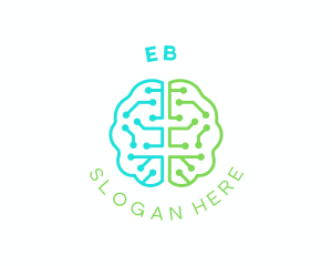 Cyber - Brain Network Circuit logo design