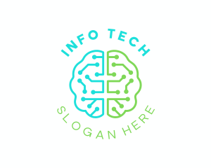 Information - Brain Network Circuit logo design
