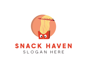 Fries Ramen Noodles logo design