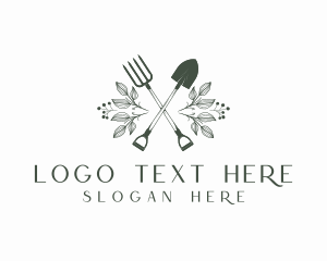 Agriculture - Shovel Rake Gardening Tool logo design