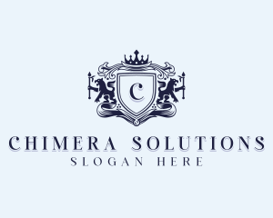 Chimera Crown Heraldry logo design