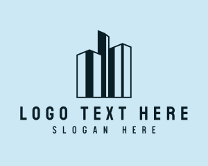Office Space - High Rise Tower Buildings logo design