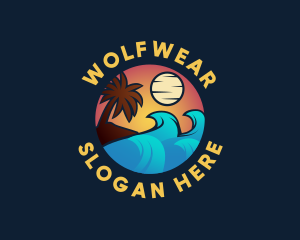 Sunset Ocean Wave Logo